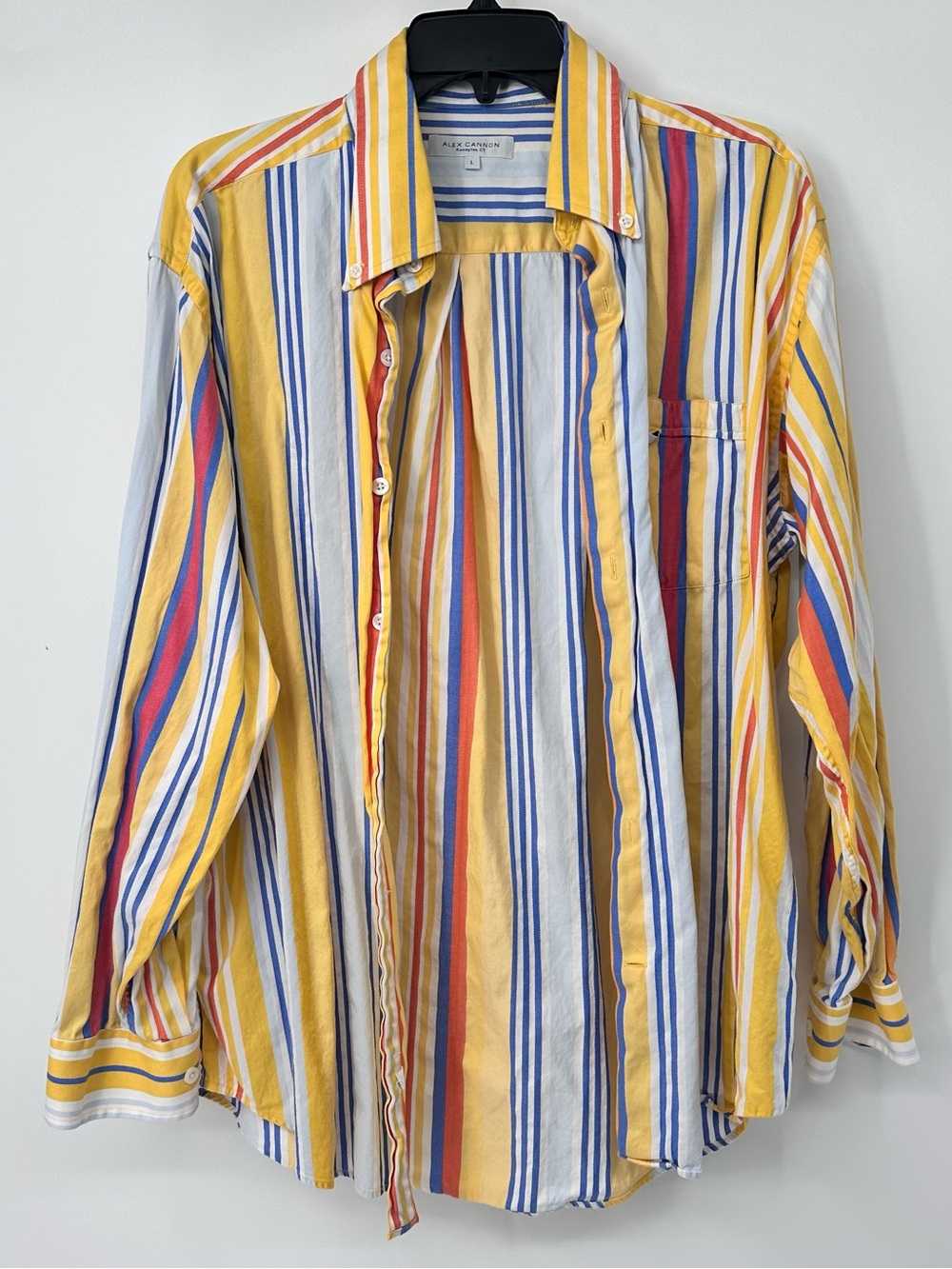 Alex Cannon Striped Casual Button-Down Shirt Size L